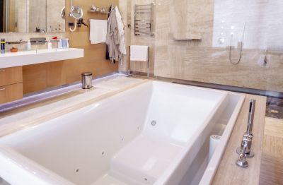Modern Bathtub with Fixtures